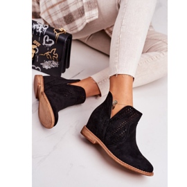 Bottes compensées noires ajourées Melanie le noir 4