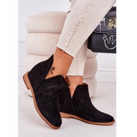 Bottes compensées noires ajourées Melanie le noir 2
