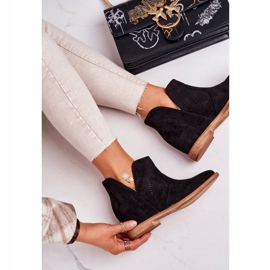 Bottes compensées noires ajourées Melanie le noir 3