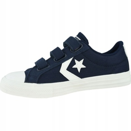 Chaussures Converse Star Player Low Enfant 667547C blanche bleu marin 1 Chaussures Converse Star Player Low Enfant 667547C blanche bleu marin 1