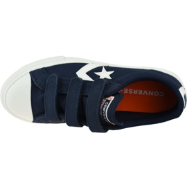 Chaussures Converse Star Player Low Enfant 667547C blanche bleu marin 2 Chaussures Converse Star Player Low Enfant 667547C blanche bleu marin 2