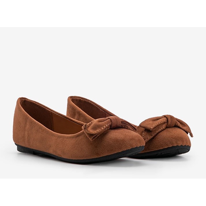 Ballerines Ellie en daim camel brun 1
