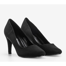 Escarpins classiques noirs en éco-daim Christina le noir 1