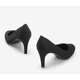 Escarpins classiques noirs en éco-daim Christina le noir 2