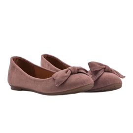 Les ballerines roses en daim d'Ellie 1