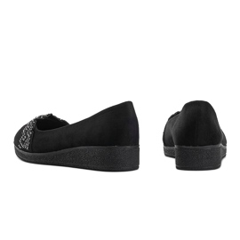 Ballerines en daim sur le talon compensé Maritza le noir 1