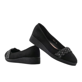 Ballerines en daim sur le talon compensé Maritza le noir 3