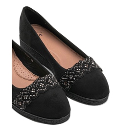 Ballerines en daim sur le talon compensé Maritza le noir 4