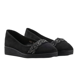Ballerines en daim sur le talon compensé Maritza le noir 5