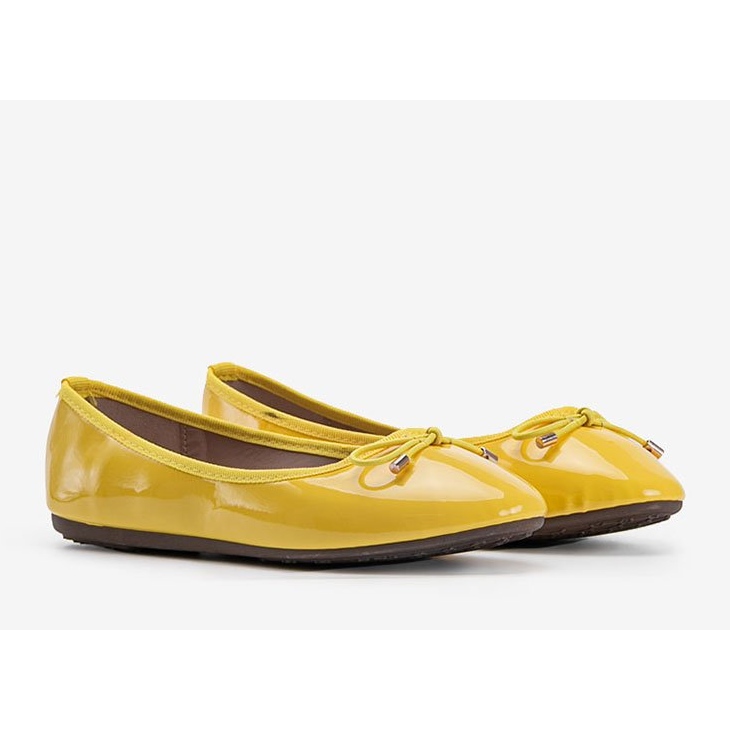 Ballerines en cuir verni jaune Jaylynn 1