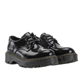 Bottines laquées vernies noires, bottines Marilyn 1