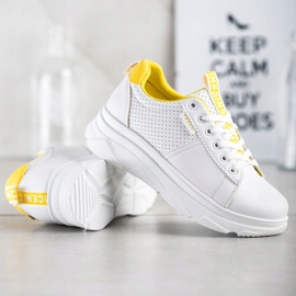 SHELOVET Baskets Na Bielej Plateforme Nice blanche jaune 1