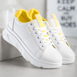 SHELOVET Baskets Na Bielej Plateforme Nice blanche jaune 2