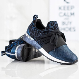 Kylie Baskets à enfiler à imprimé léopard bleu 4