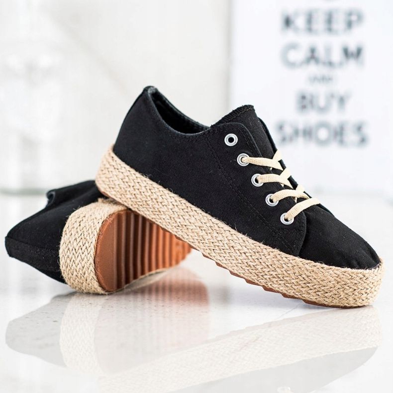 Kylie Espadrilles élégantes noir 1