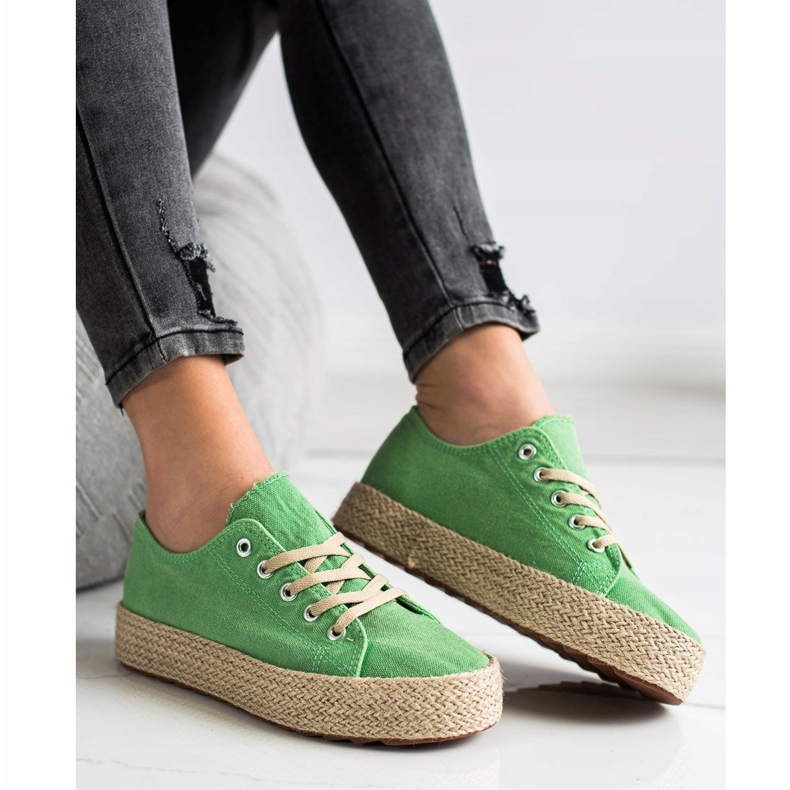 Kylie Espadrilles élégantes vert 1
