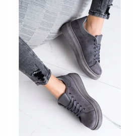 SHELOVET Baskets en daim sur la plate-forme gris 3
