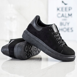 SHELOVET Baskets en daim sur la plate-forme le noir 2