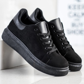 SHELOVET Baskets en daim sur la plate-forme le noir 3