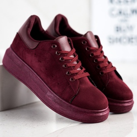 SHELOVET Baskets en daim sur la plate-forme rouge 3