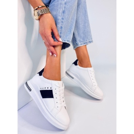 Baskets femme blanches LA129P BLANC / NOIR le noir 3