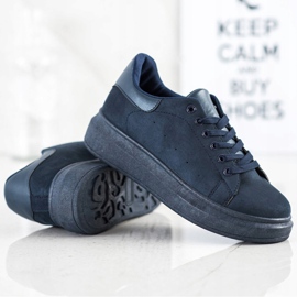 SHELOVET Baskets en daim sur la plate-forme bleu marin bleu 3