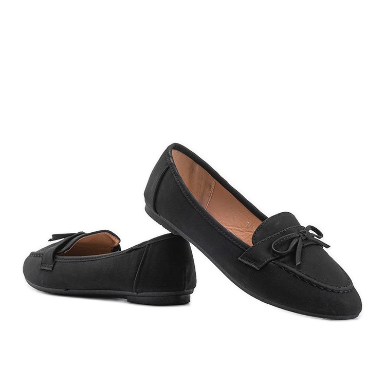 Mocassins en daim noir Lena 1
