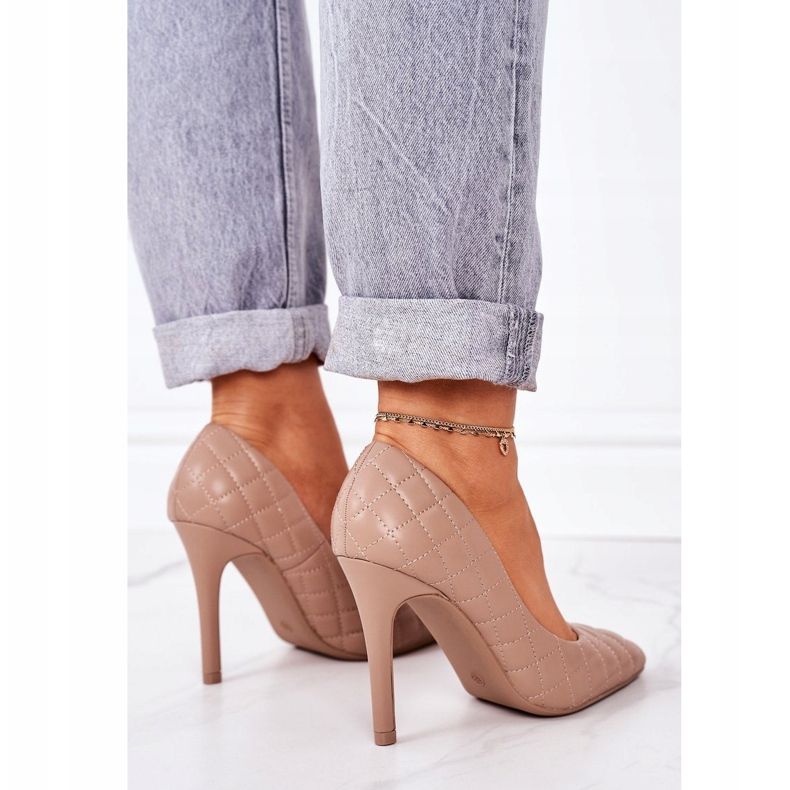 PS1 Élégants talons aiguilles matelassés brun vif Rosanna 1