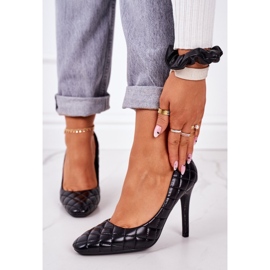 PS1 Élégants talons aiguilles matelassés Rosanna noirs 2