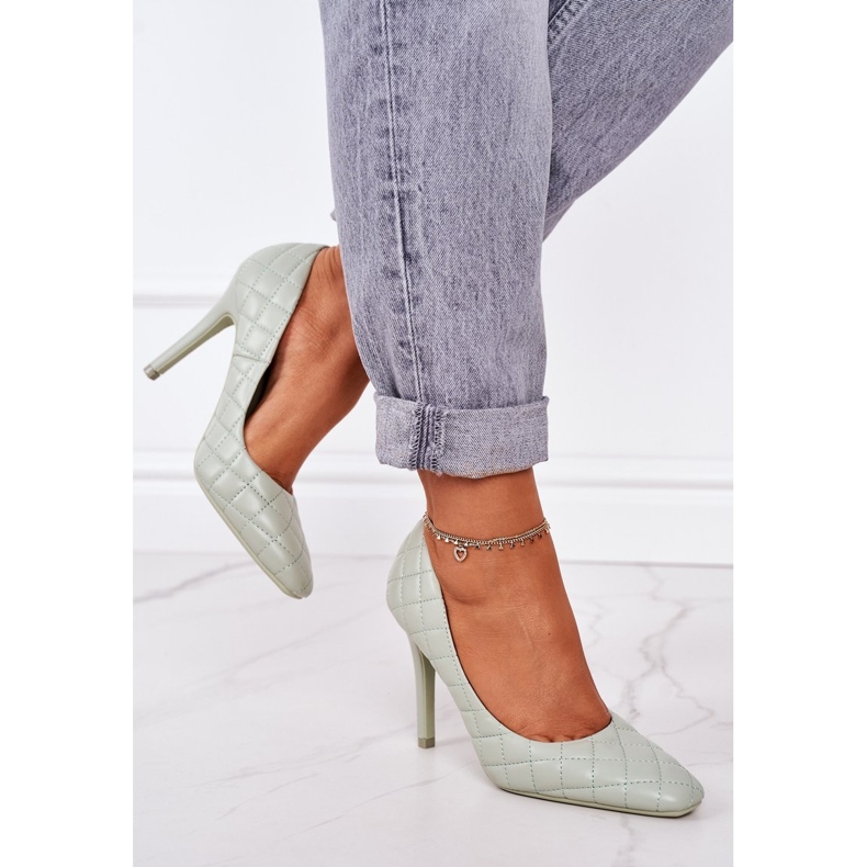 PS1 Élégants talons aiguilles matelassés verts Rosanna 2