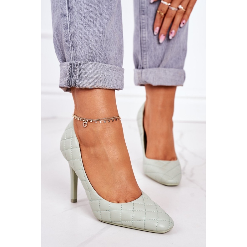 PS1 Élégants talons aiguilles matelassés verts Rosanna 1