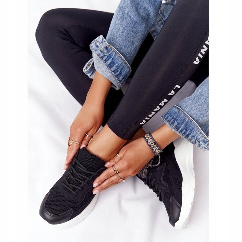 FB2 Baskets Delusion Noires Pour Femmes Sur Grande Semelle le noir 2