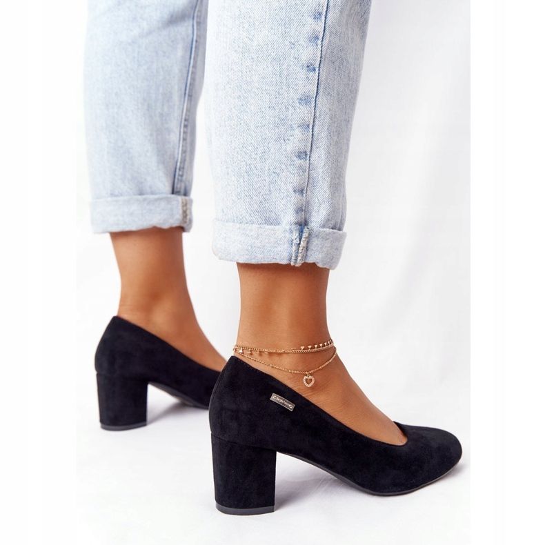 Escarpins en daim sur une barre noire Sergio Leone le noir 1