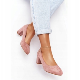 Escarpins en daim sur un pilier Sergio Leone Rose 4
