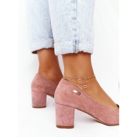 Escarpins en daim sur un pilier Sergio Leone Rose 5