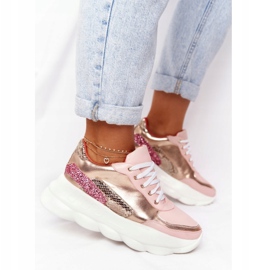 Chaussures de sport pour femmes sur la plate-forme lu boo rose d'or 2