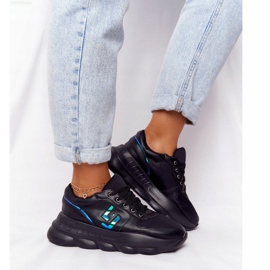 Chaussures de sport pour femmes sur la plate-forme lu boo noir bleu 2