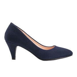 Escarpins Karissa en éco-daim bleu marine 3