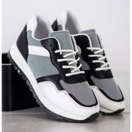 Bestelle Baskets à plateforme pailletée blanche le noir 2