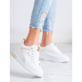 SHELOVET Chaussures blanches à semelle compensée cachée 4