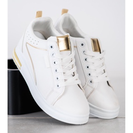 SHELOVET Chaussures blanches à semelle compensée cachée 2