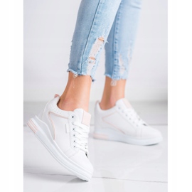 SHELOVET Chaussures blanches à semelle compensée cachée 2