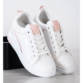 SHELOVET Chaussures blanches à semelle compensée cachée 3