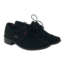 Zarro Chaussures de communion noires, peau de chamois rouge 4