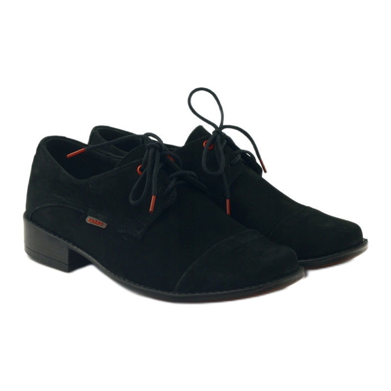 Zarro Chaussures de communion noires, peau de chamois le noir rouge 4 Zarro Chaussures de communion noires, peau de chamois le noir rouge 4