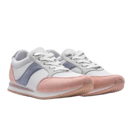 Baskets blanches classiques avec Aniya rose 1