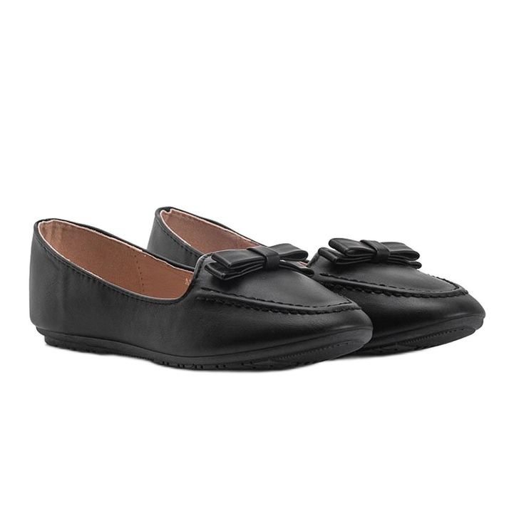 Mocassins femme noirs avec nœud Ingrid 1