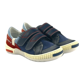 Chaussures pour garçons avec velcro Bartek 85585 bleu marine rouge 4