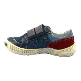 Chaussures pour garçons avec velcro Bartek 85585 bleu marine rouge 2