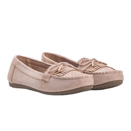 Mocassins Kira en éco-suédine beige 1